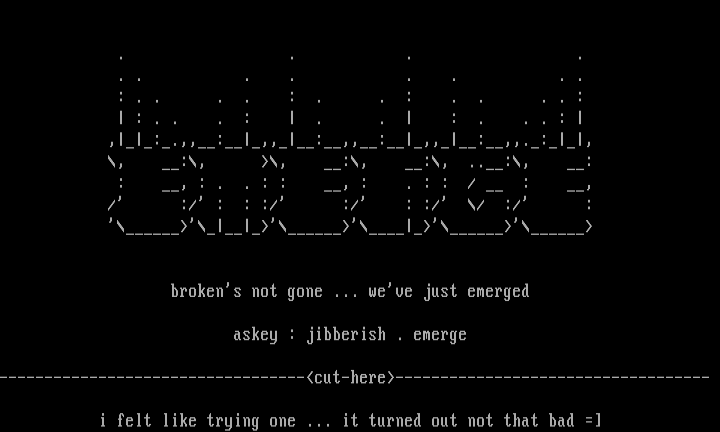 emerge ascii by jibberish