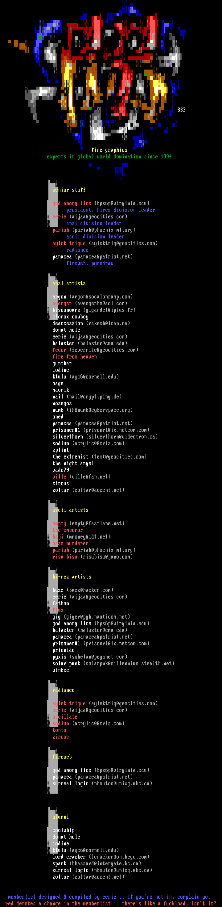 #info# Fire Memberlist by Eerie
