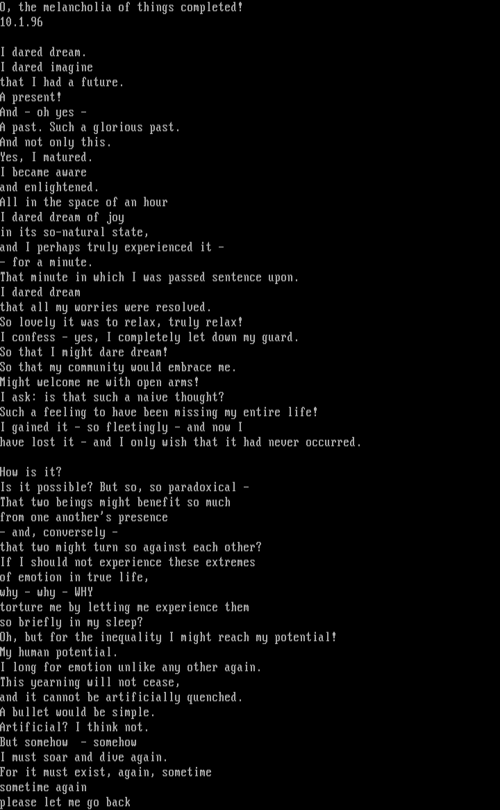 o, the melancholia of things comple by Big Brother