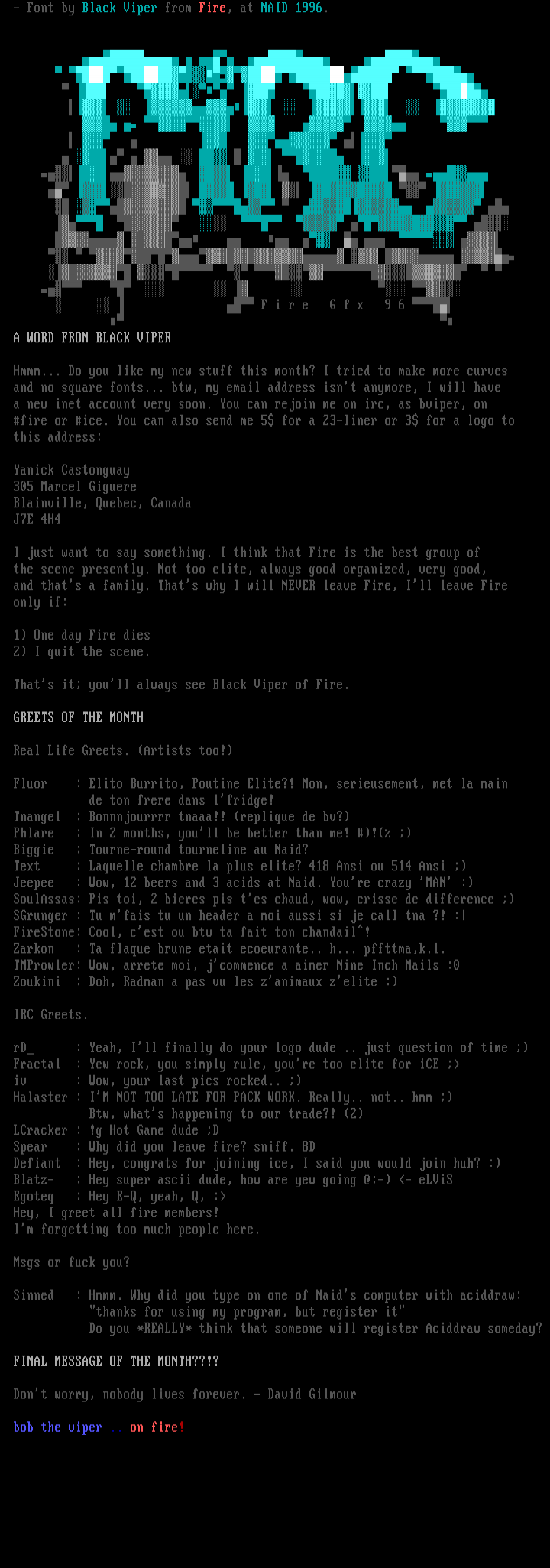 Fire Promotional by Black Viper