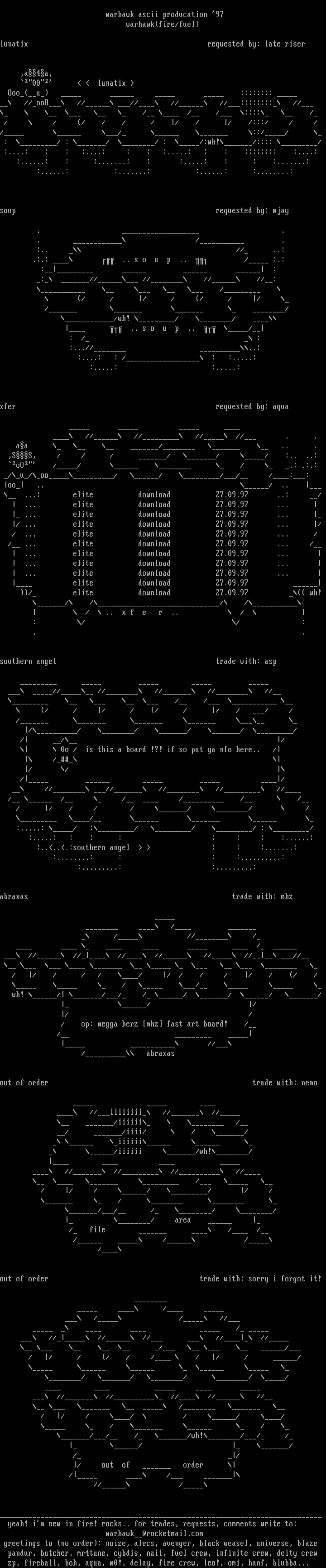 !WARNING! Old School ASCII colly. by Warhawk