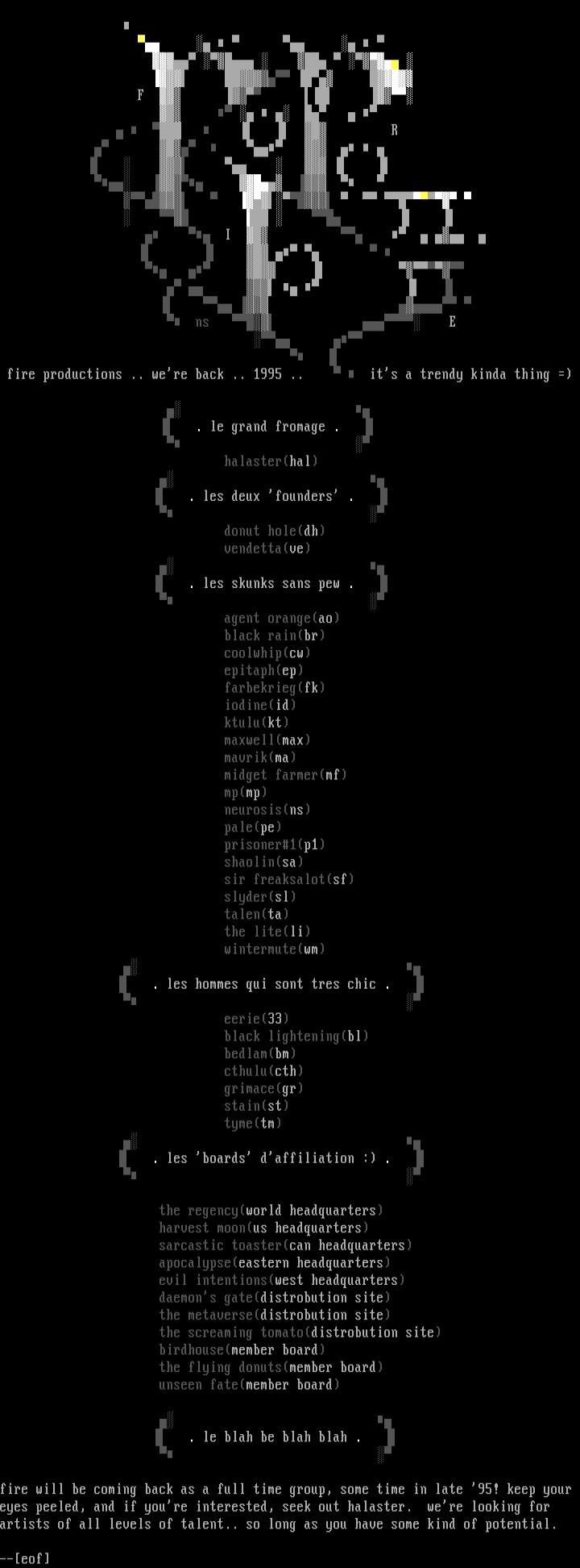 Memberlist for August '95 by Halaster