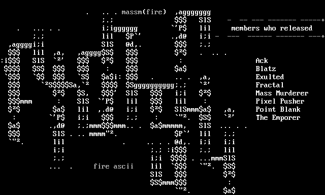Fire Ascii Member List by mass murderer/blatz
