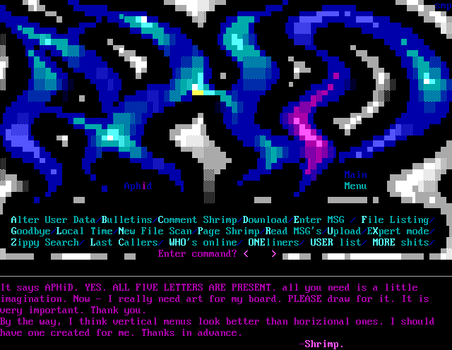 Aphid Main Menu by Shrimp