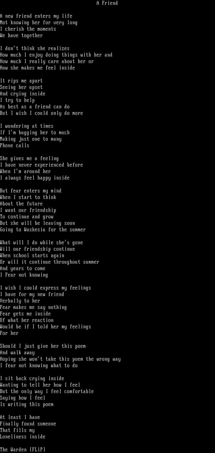 A Friend by The Warden