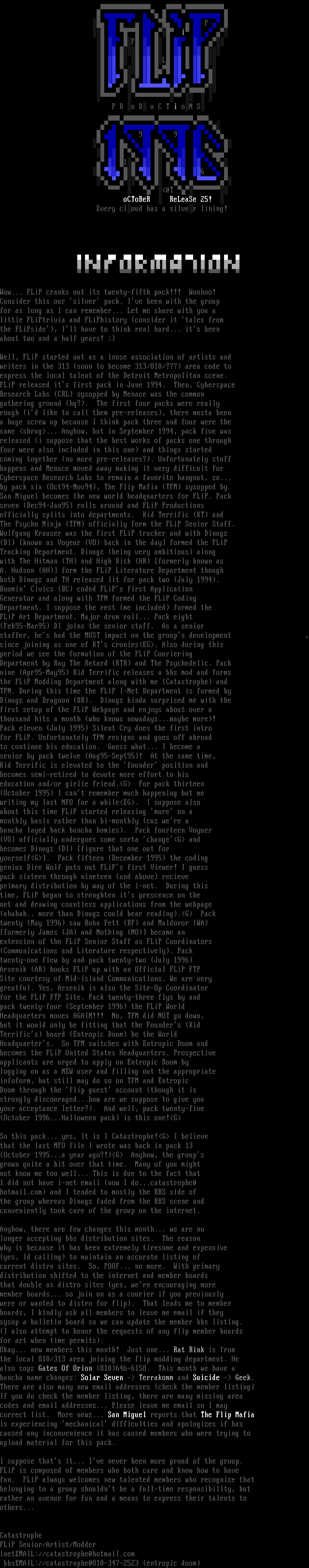FLiP Release 25 Infomation by Catastrophe