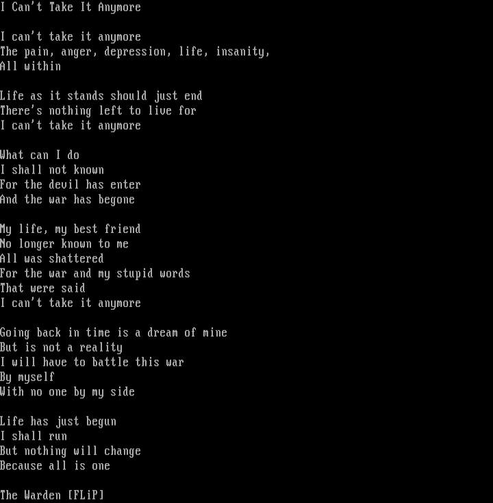 I Can't Take It Anymore by The Warden