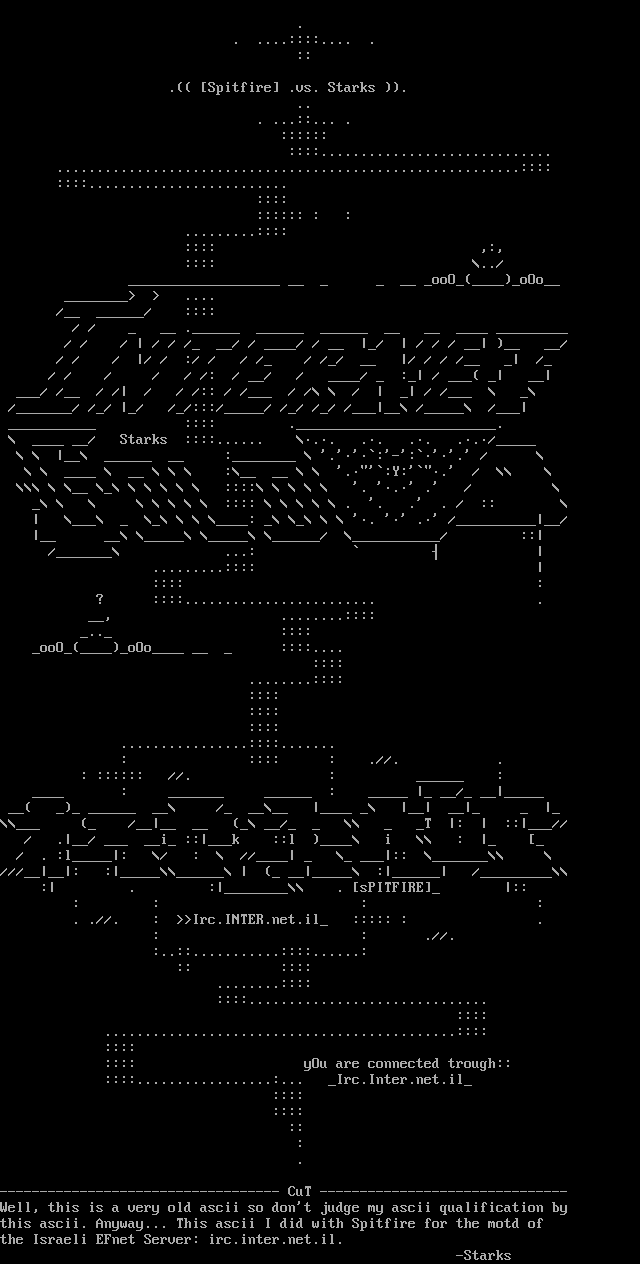 irc.inter.net.il's Motd by Spit Fire and Starks