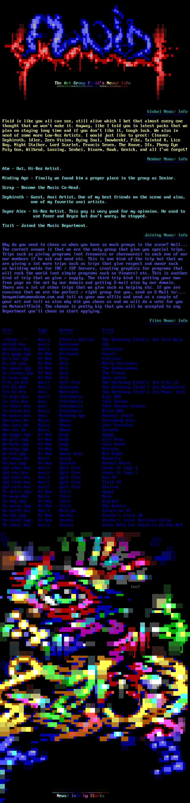 The ArtGroup Fluid's 3rd News/ Info by Starks + Seph + Leo