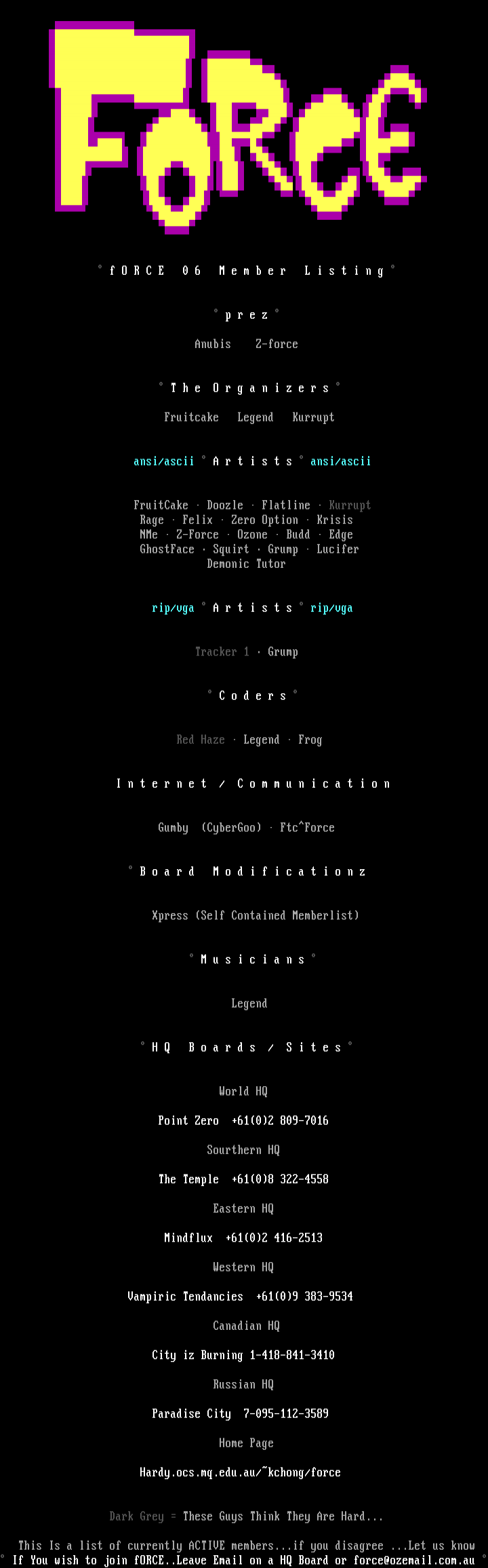 fORCE MemberList by fORCE