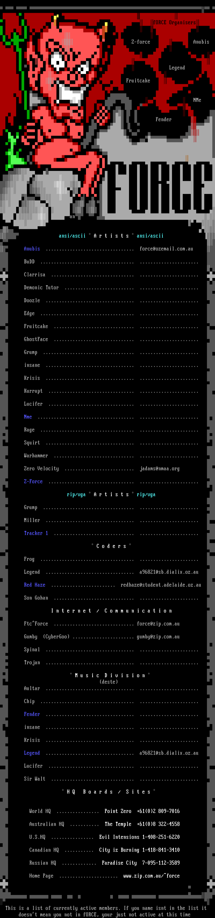 fORCE Members list by fORCE