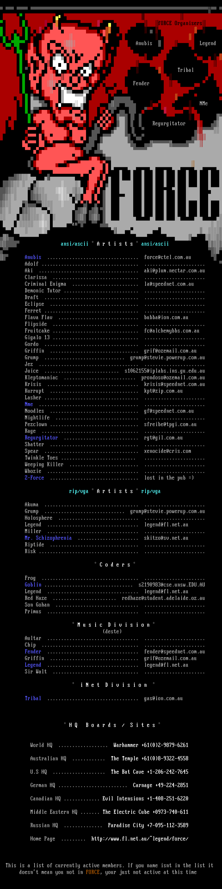 FORCE memberlist by FORCE