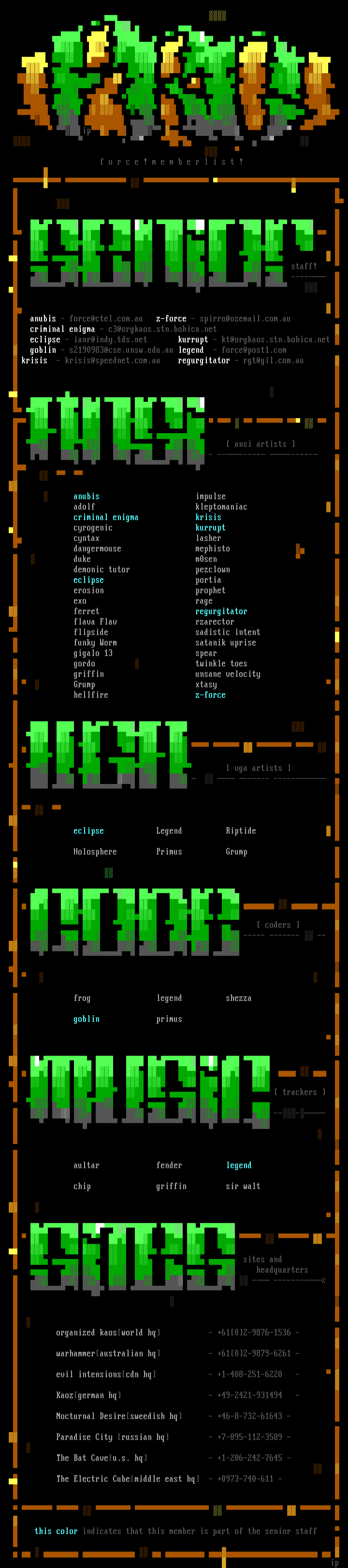 fORCE member list by impulse
