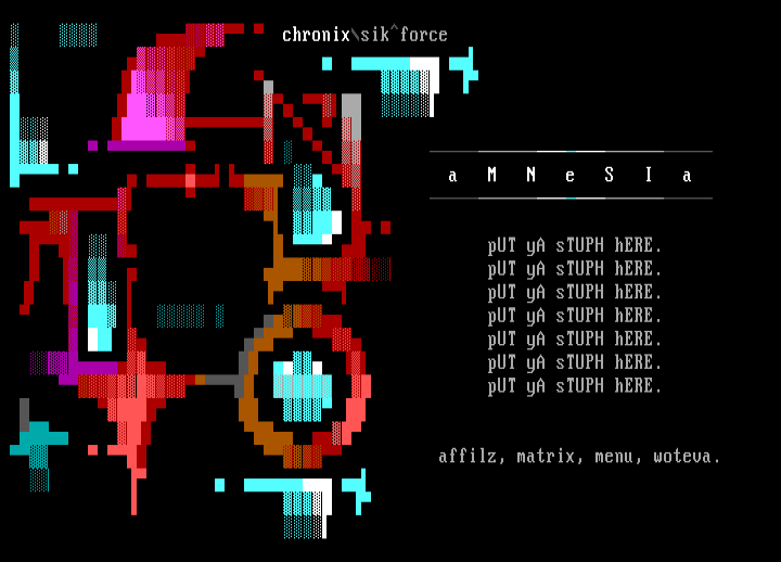Amnesia menu. by ChRoNiX