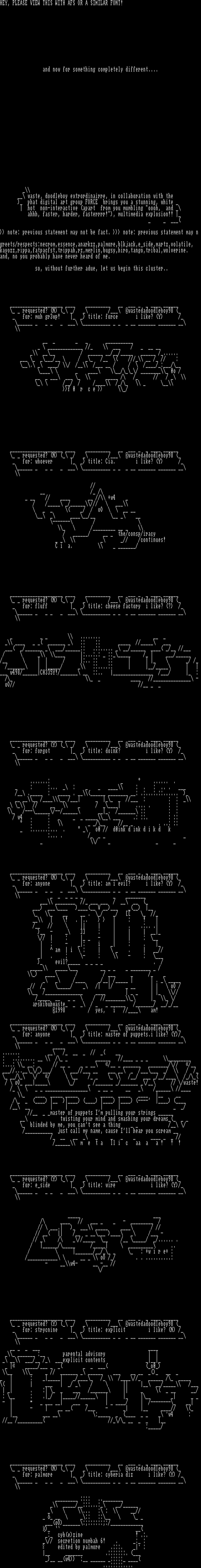 Ascii Cluster by Waste