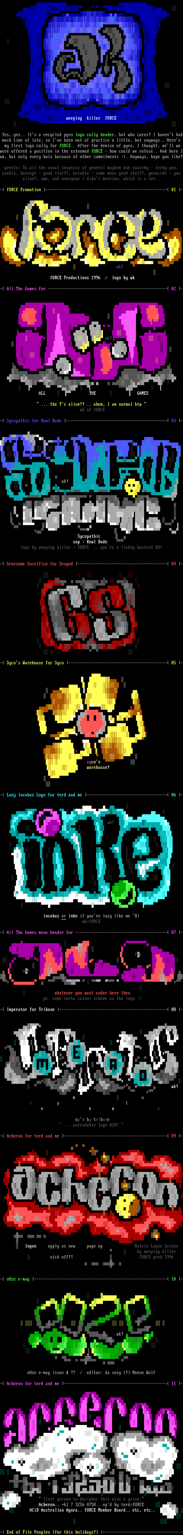 wk's logo collection for fORCE 10 by Weeping Killer