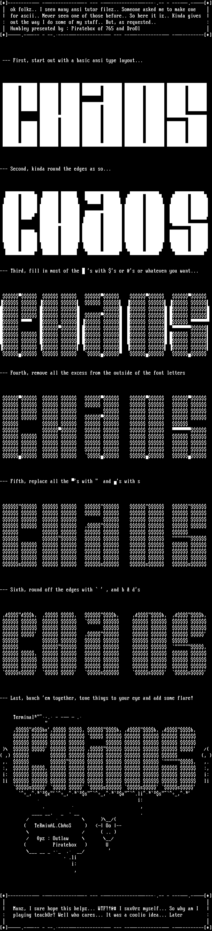 Ascii Tutorial by Piratebox