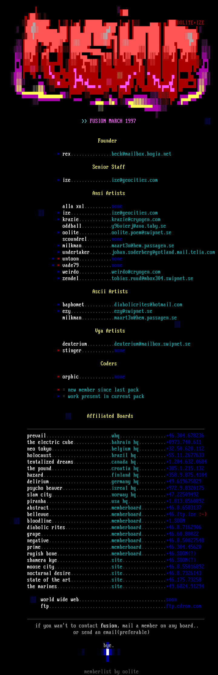 fusion member/site list 0397 by oolite
