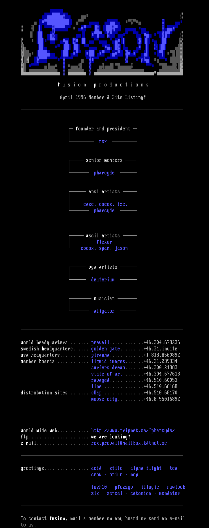 Fusion Members/Sites by Fusion staff