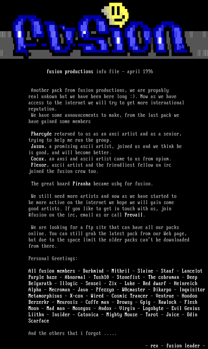 Fusion information 4/96 by Fusion staff