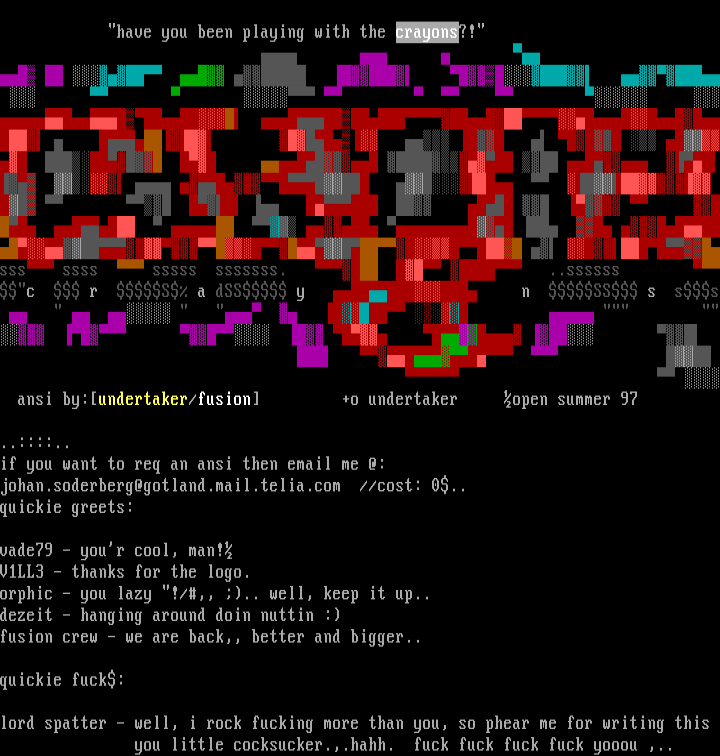 crayons - open summer 97 by undertaker