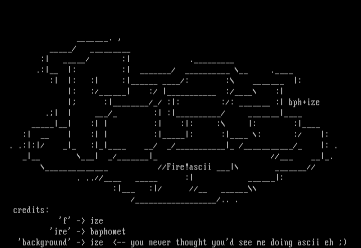 fire ascii :) by baphomet + ize