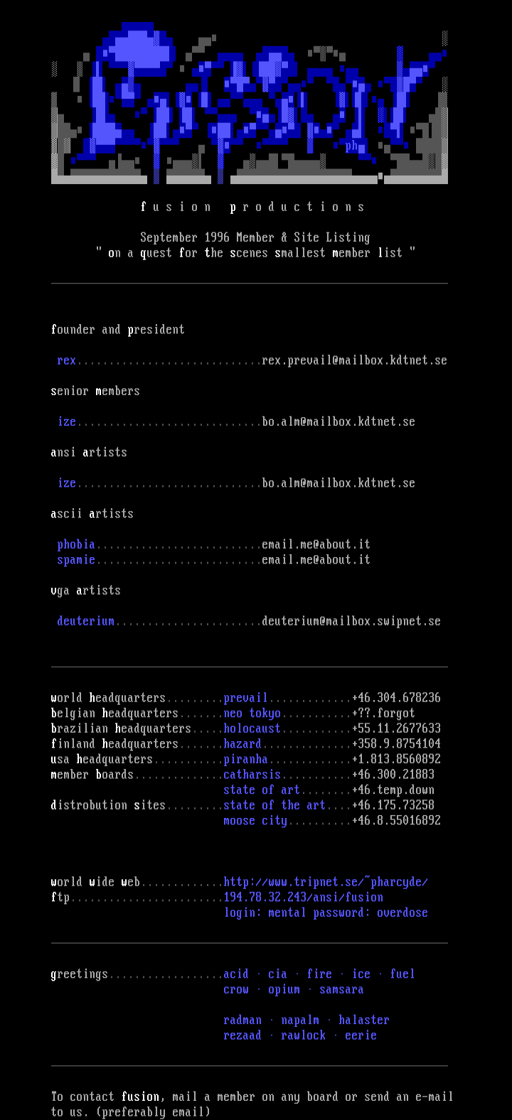 fusion member/sitelist 1996-09 by fusion