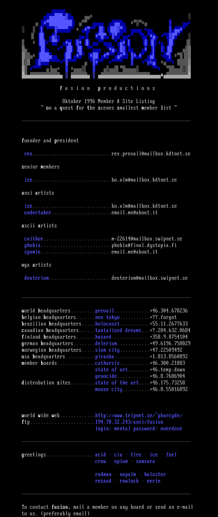 fusion member/sitelist 1996-09 by fusion