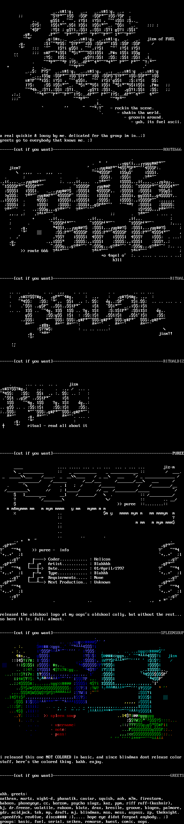 Ascii logos pack 13 by Jizm