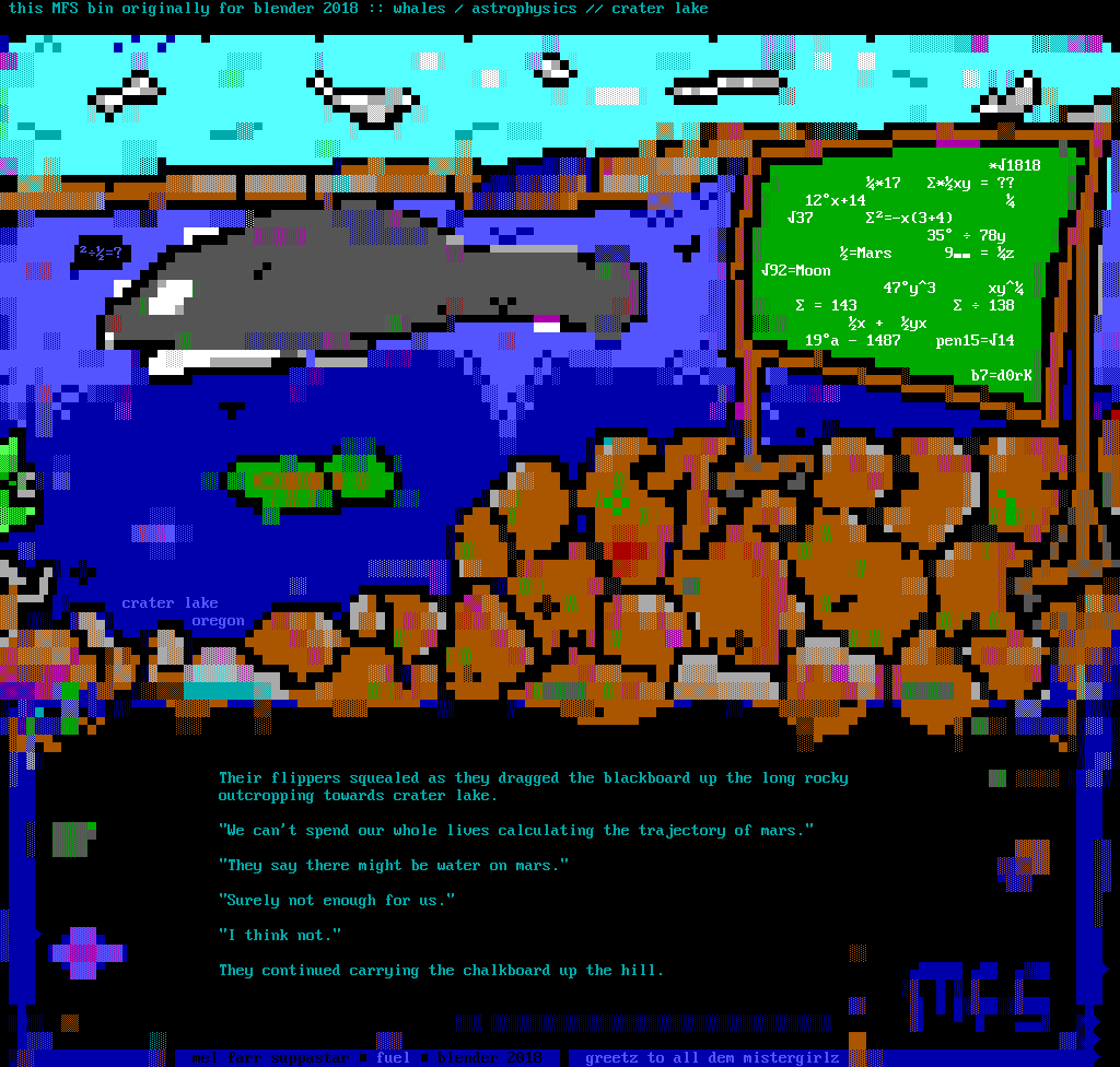 Whales / Astrophysics / Crater Lak by Mel Farr Suppastar