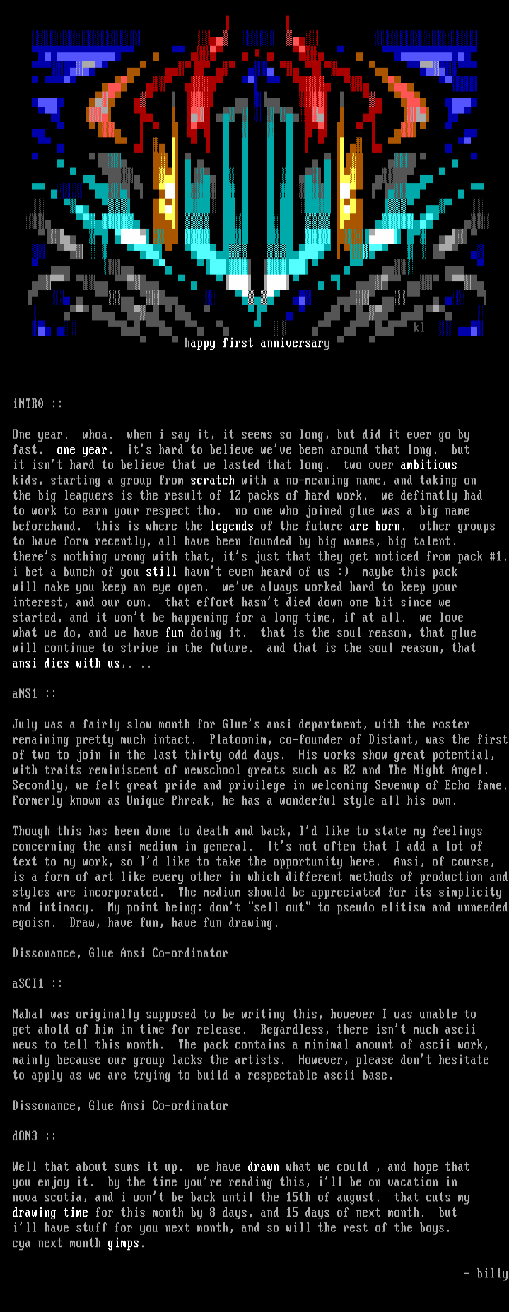 Glue July 1998 Info File by Glue Staff