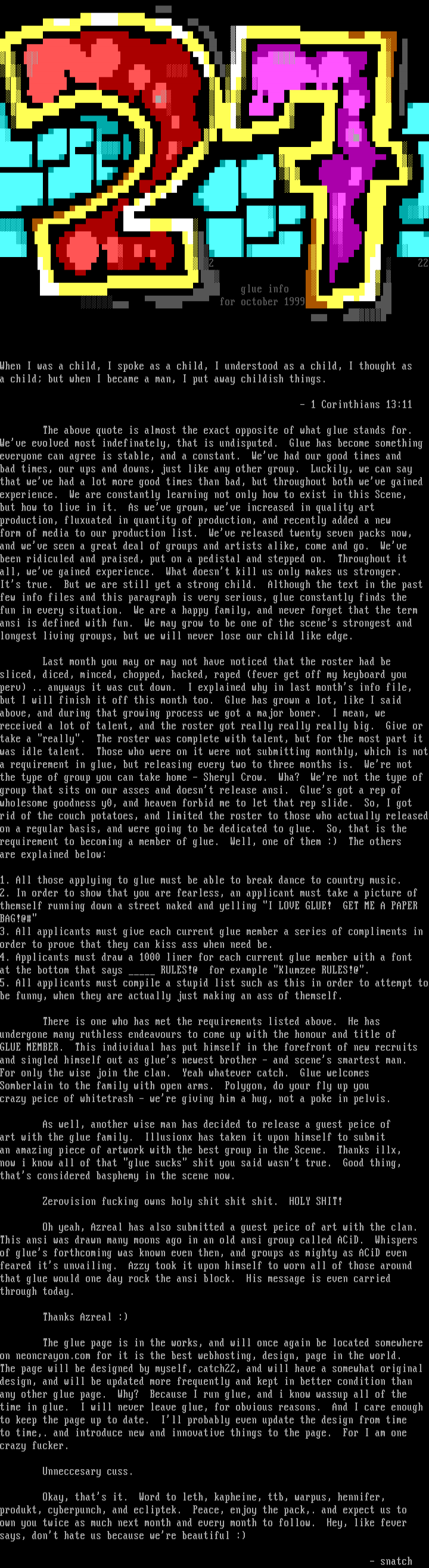 october 1999 info file by glue