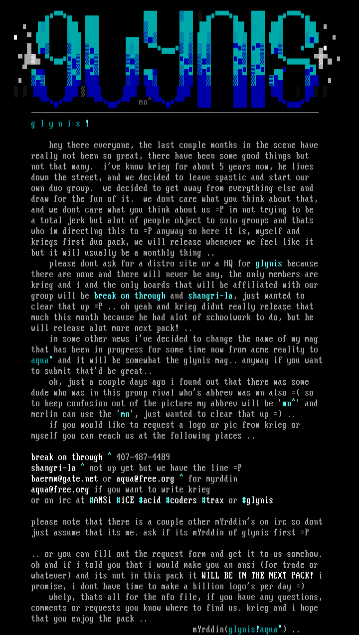 glynis information! by myrddin