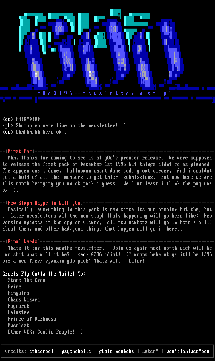 Goo 001 Newsletter by gOo senior staph