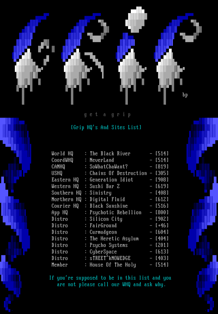 GRIP 03/95 Site Listing by Unknown Artist