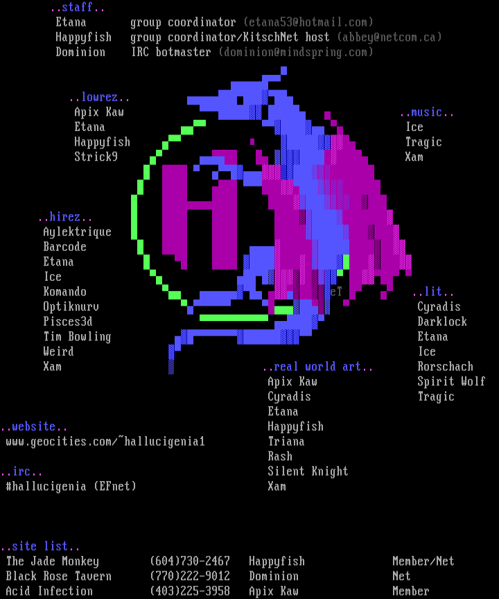 Hallucigenia July 1998 Memberlist
