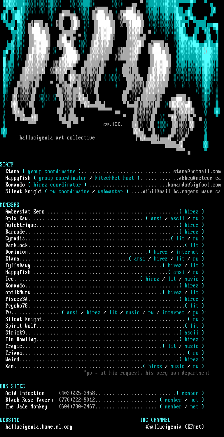 Hallucigenia 09/98 memberlist