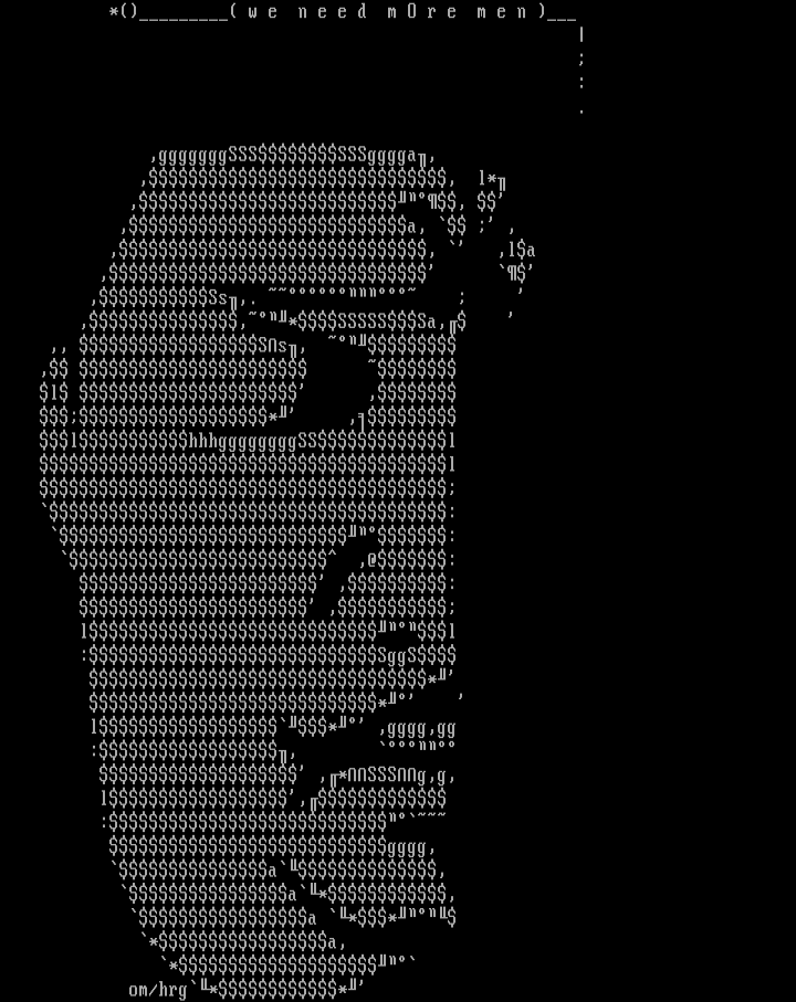 we need more men by otium man