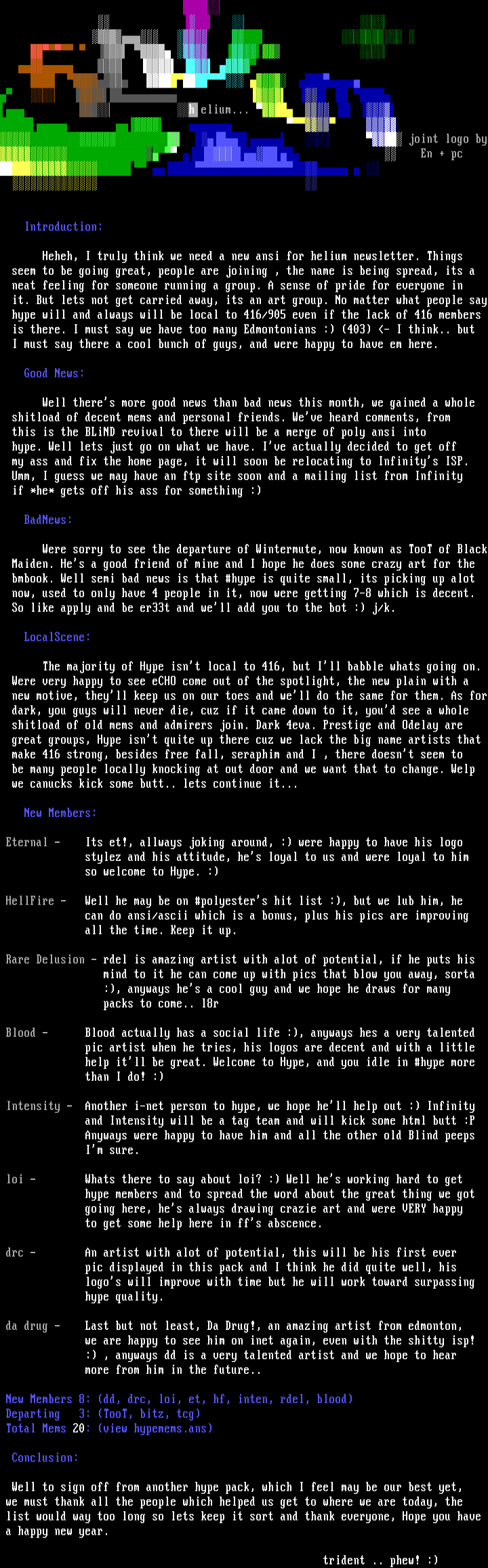 " Helium, Hypes newsletter " by Hype sS