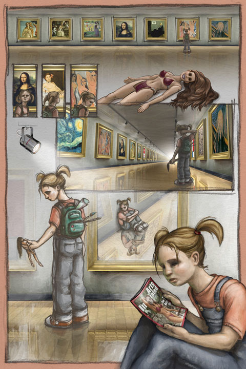 Girl in the Gallery by Ian Dale