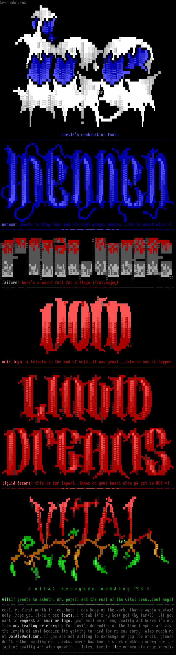 combination fonts by turtle