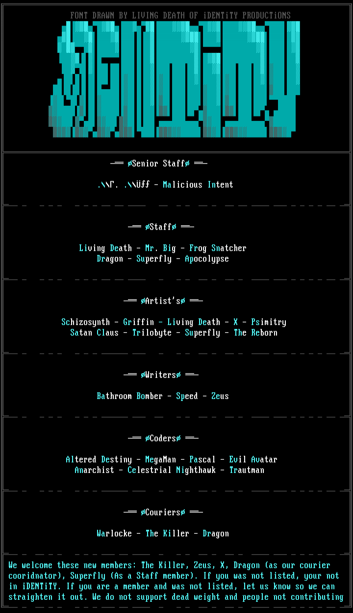iDENTiTY Member Listing by Mr. Muff