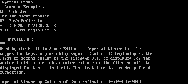 Imperial SAUCE Info File by Coluche