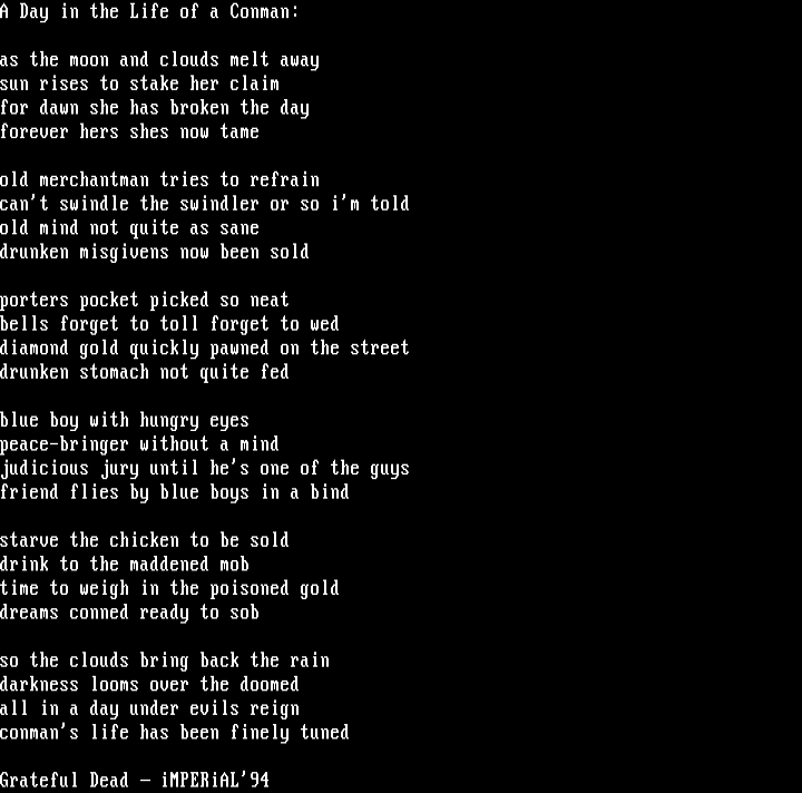 A Day in the Life of a Conman by Grateful Dead