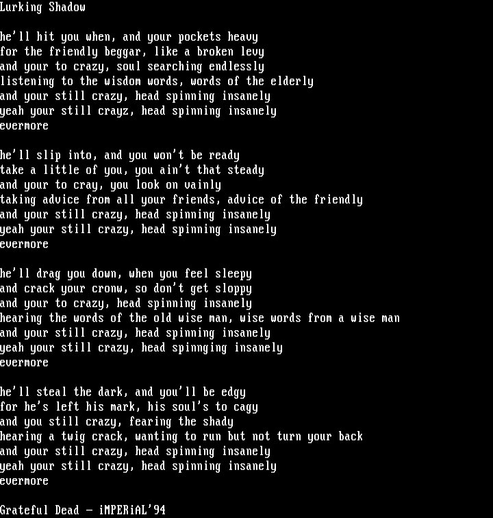 Lurking Shadows by Grateful Dead