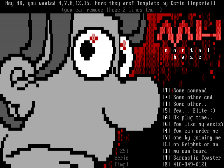 Mortal Haze menu template by Eerie