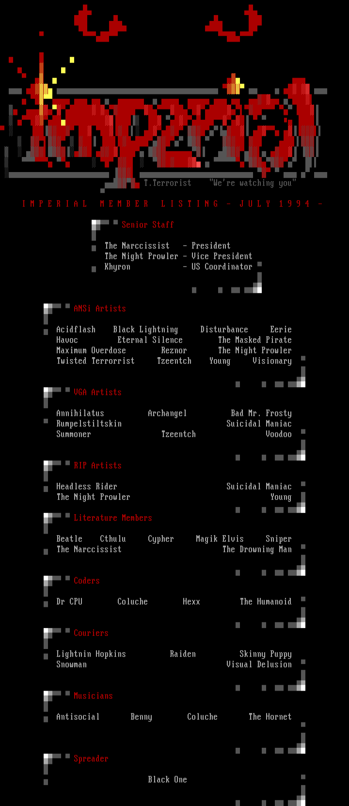 Imperial: Members List by TNP/T.Terrorrist