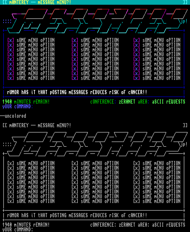 monterey message menu by jack phlash