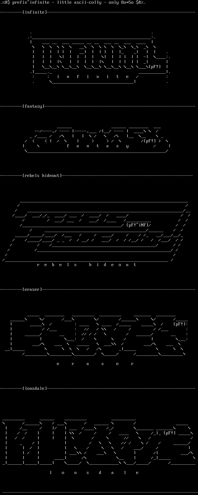 little ascii colly by prefix