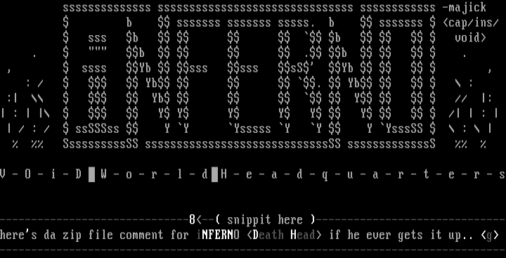 iNFERNO ascii logo by Majick